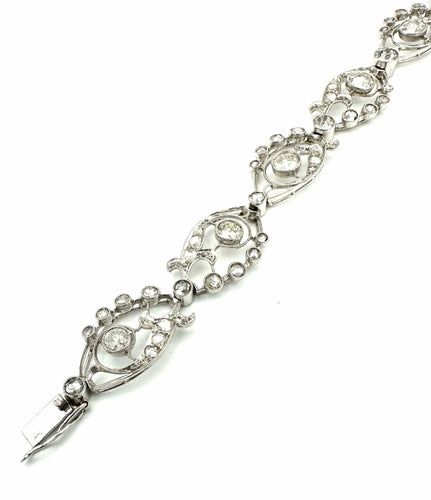 Bracelet Bracelet 19ème en platine et diamants (5.5ct) 58 Facettes