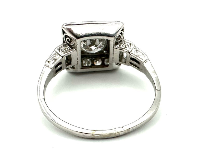 Bague 58 Bague Art-Déco, platine et diamants 58 Facettes