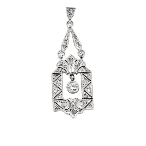 Pendentif Pendentif Ancien or jaune et blanc diamants 58 Facettes