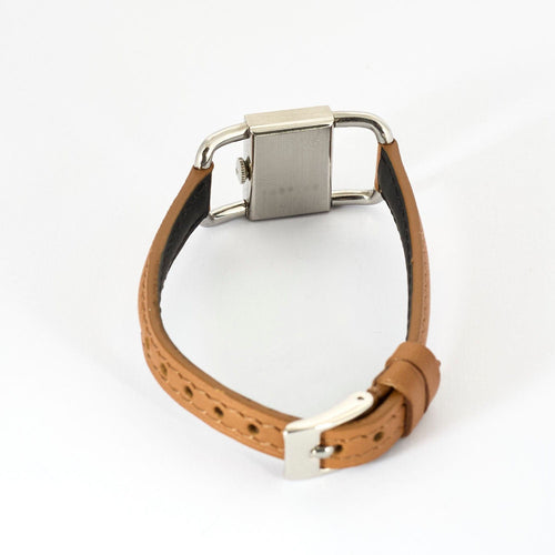 Montre Montre Jaeger Lecoultre Hermes Modèle Etrier en acier cadran acier doré 58 Facettes