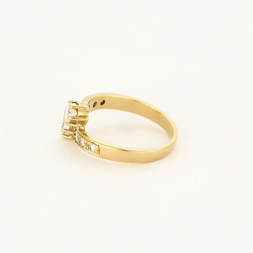 Bague 53 Bague "Toi et moi" en or jaune et diamants 58 Facettes LOR35262