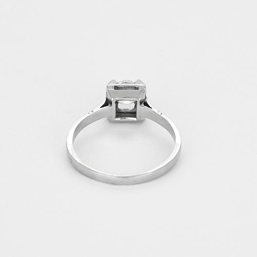 Bague 58,5 Solitaire en Platine et Diamant 58 Facettes QUI0760