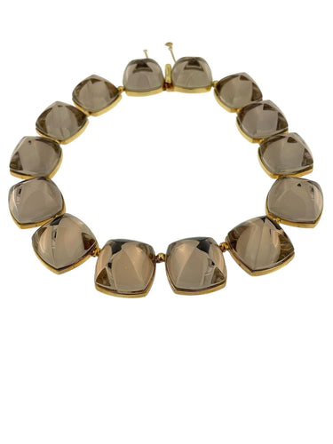 Collier Baccarat - Collier or jaune et cristaux de fumée 58 Facettes