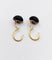Boucles d'oreilles Dormeuses antique or 18k cabochon de jais gravé d'étoiles (circa 1900) 58 Facettes A06201
