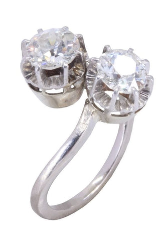 Bague 55 BAGUE TOI ET MOI ANCIEN DIAMANTS 58 Facettes 088321