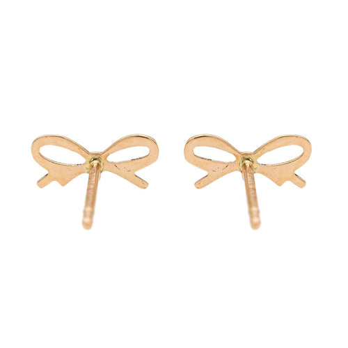 Boucles d'oreilles Ginette NY Boucles d'oreilles Puces Mini Bow Earrings Or rose 58 Facettes 2677099CN