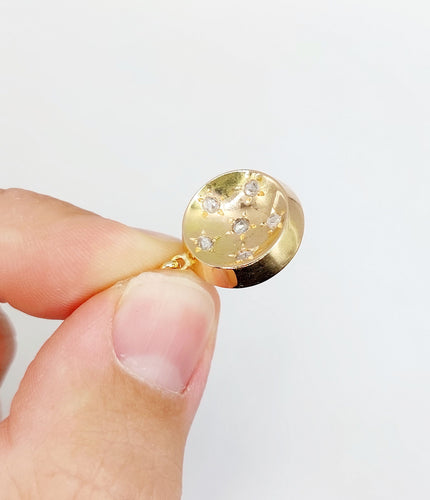 Pendentif Pendentif cible Art Déco or rose, diamants taille rose, serti étoilé (circa 1920) 58 Facettes A05794