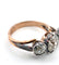 Bague 54 Bague en or rose et argent sertie de diamants Old Mine de 2,95 ct 58 Facettes