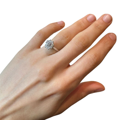 Bague 51 Bague Marguerite or blanc diamants 58 Facettes