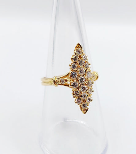 Bague 53.5 Bague marquise or et diamants 58 Facettes A04191