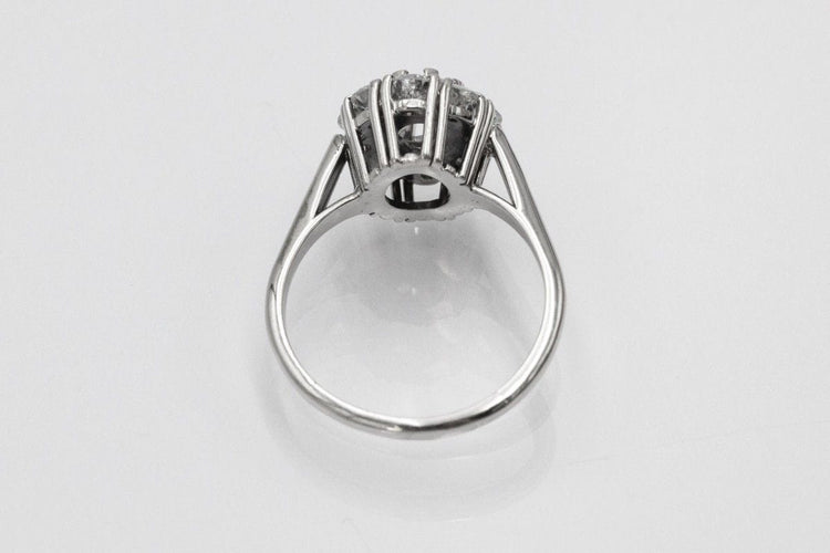 Bague 55 Bague classique en or blanc sertie de diamants (1,68 ct) 58 Facettes 11263