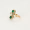 Bague 52 Bague ancienne Antique en or diamants et émeraudes. 58 Facettes