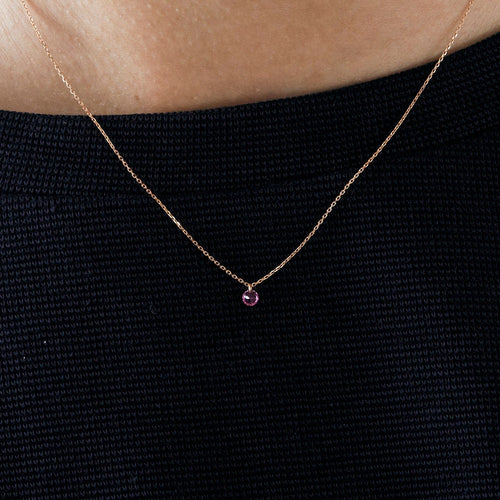 Collier Collier or rose La Brune et La Blonde rubis 58 Facettes 43155