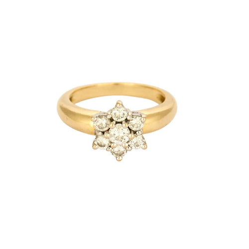 Bague 54,5 Bague Fleur en Or jaune et diamants 58 Facettes GAP1649
