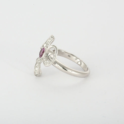 Bague 53 MELLERIO - Marie-Antoinette - Bague or gris, diamants, saphir 58 Facettes J1WG111-SD53