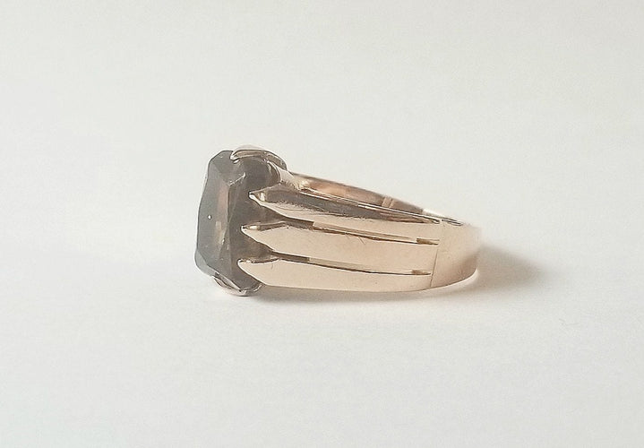 Bague 57 Bague or jaune quartz 2.45 carats 58 Facettes