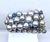 Bracelet Important bracelet or blanc, saphirs étoilés, diamants et perles grises 58 Facettes AB632
