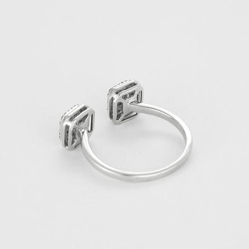 Bague 57 Bague en or blanc 18 carats sertie de deux diamants baguettes 58 Facettes 58_f55