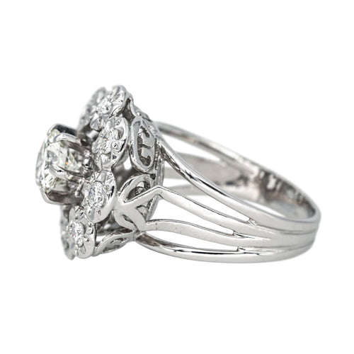 Bague 53 Bague Marguerite Or blanc, Platine Diamant 58 Facettes 4328900CN