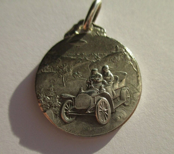 Pendentif Médaille biface ancienne St Christophe TAIRAC en argent 58 Facettes