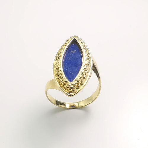 Bague 54 Bague en or jaune et lapis lazuli 58 Facettes