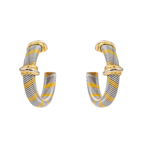 Boucles d'oreilles Cartier Boucles d'oreilles Créoles  Or jaune, Acier 58 Facettes 4478227CN
