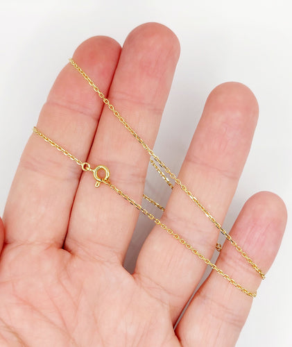 Chaine vintage française or jaune, mailles forçat 58 Facettes A06211