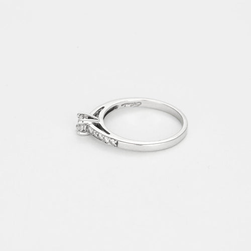 Bague 56 Elini - Bague Solitaire en or blanc et diamants 58 Facettes LP1191/12