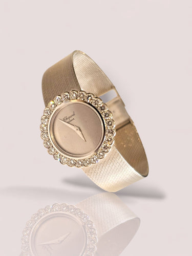 Montre Montre Chopard en or blanc 18 carats avec 26 diamants 58 Facettes 11117