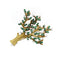 Broche Broche Arbre - Or jaune, Diamants & Emeraudes 58 Facettes 250416R