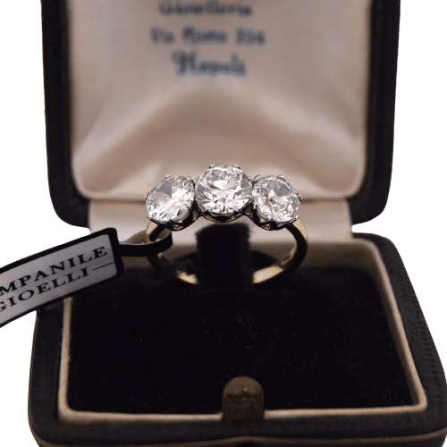 Bague 56 Bague ancienne en platine et or jaune 18 carats sertie de diamants anciens 58 Facettes