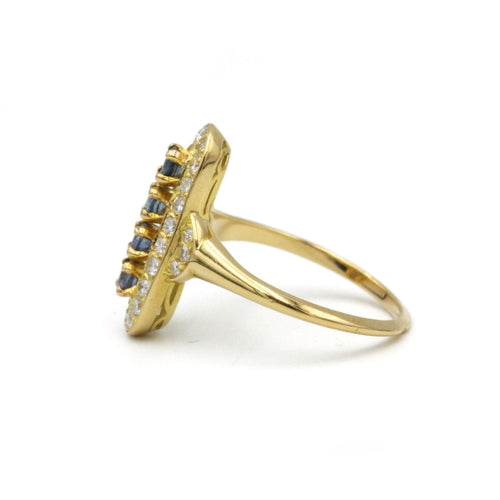 Bague 50 Bague - Or jaune diamants et saphirs 58 Facettes 1035