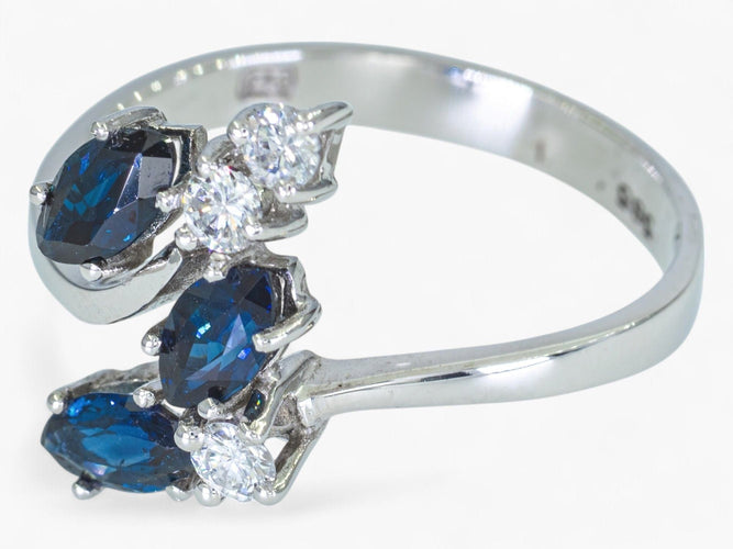 Bague Bague en or 14 carats – Diamant 0,15 ct et saphir 0,63 ct 58 Facettes AN84