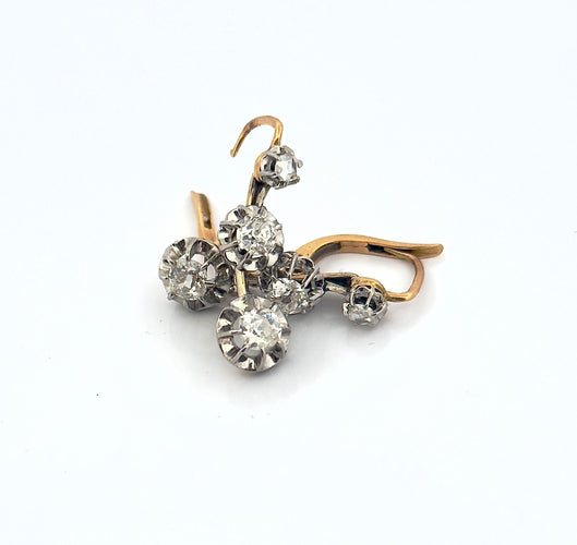 Boucles d'oreilles Boucles d’oreilles dormeuses 3 diamants or 18 carats 58 Facettes