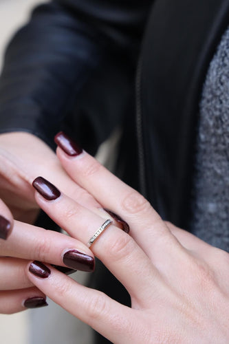 Bague 47 Bague Demi alliance Or blanc Diamant 58 Facettes 1816319CN