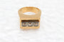 Bague Chevalière or jaune et diamant - c 1920 58 Facettes 250301