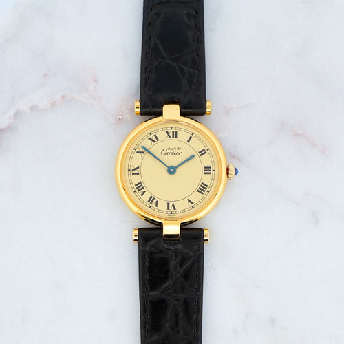 Montre Cartier Must Vendôme - Lemon roman dial - SM 58 Facettes