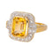 Bague 53 Bague Or jaune Citrine, Diamant 58 Facettes 4445903CN