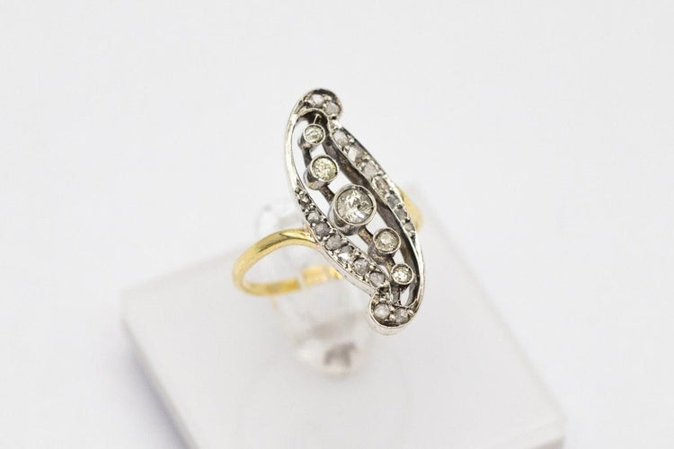 Bague 58 Bague Art Nouveau en or jaune et diamants, début du XXe siècle 58 Facettes 9815