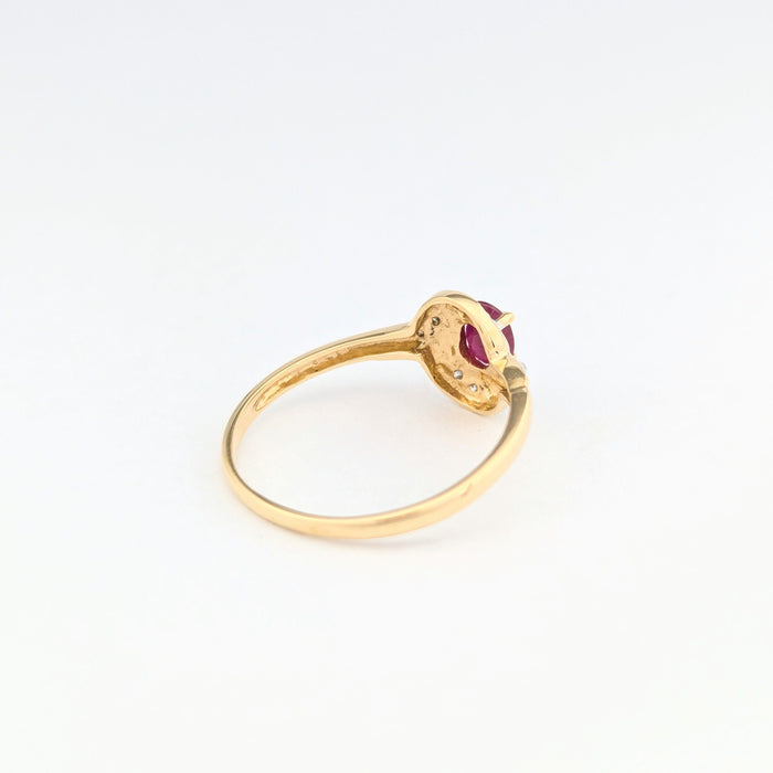 Bague 57.5 Bague tourbillon en or jaune diamants et rubis 58 Facettes 31140