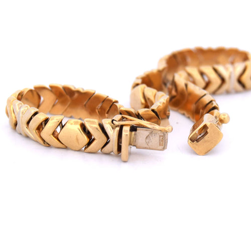 Vintage armbånd i gult guld 