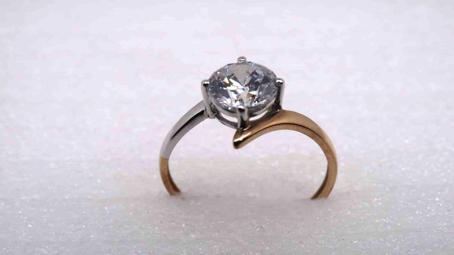 Bague 56 Bague solitaire or et Oxyde de Zirconium 58 Facettes 13071