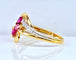Bague 51 Bague or jaune 3 rubis navettes 58 Facettes AB649