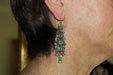 Boucles d'oreilles Antique emeralds diamonds gold Catalan earrings 58 Facettes 7488