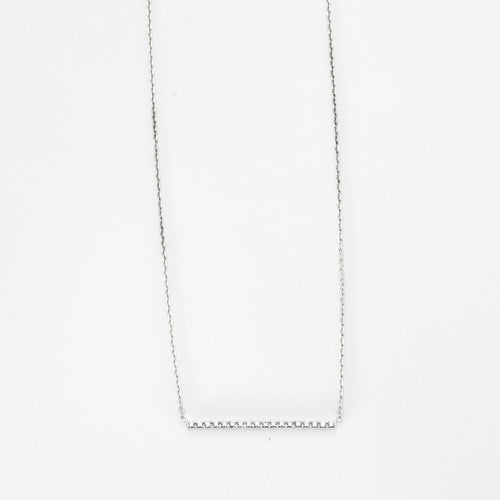 Collier Collier or blanc serti d’une barrette de diamants 58 Facettes