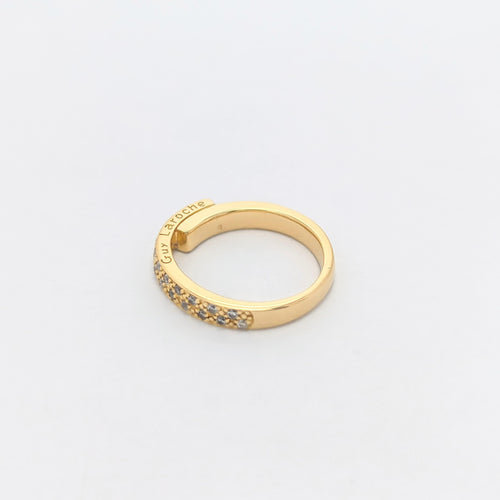 Bague 46 GUY LAROCHE - Alliance en or jaune et diamants 58 Facettes 26367