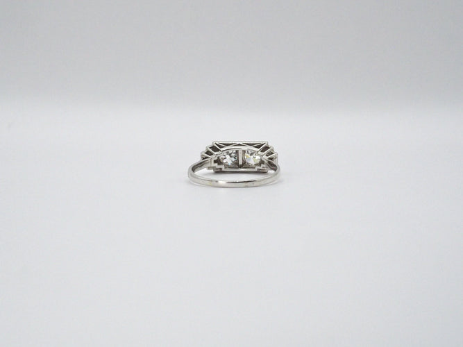 Bague 57 Bague Art Déco Platine Diamants 58 Facettes 4530