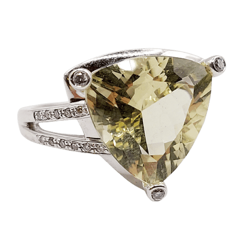 Bague 50 MAUBOUSSIN - Bague "Mes couleurs à toi" or blanc, citrine troïdia et diamants 58 Facettes A06276