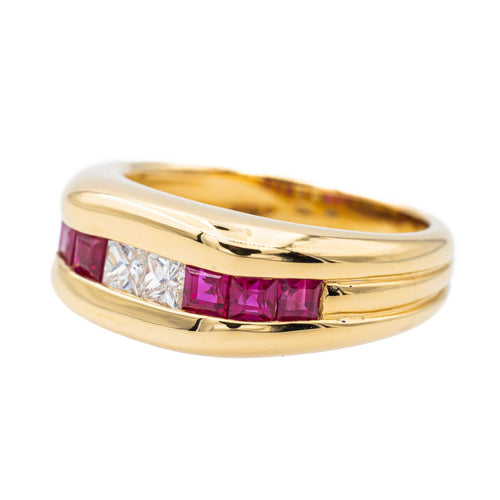 Bague 54 Bague Or jaune Diamant, Rubis 58 Facettes 3182207CN