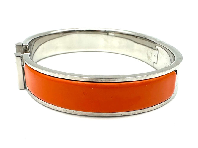 Bracelet HERMES. Collection "Clic H", bracelet argenté 58 Facettes